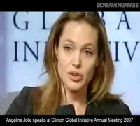 Angelina Jolie tear at CGI Meeting