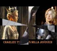 Charlize Theron vs  Milla Jovovich:Fight hot Sexy Pretty Beautiful Woman wonderful Women