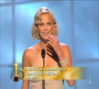 Charlize Theron winning Best Actress for "Monster"