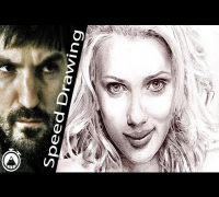 How to draw SCARLETT JOHANSSON! Time-lapse DRAW! Portrait of Sexyest Hollywood actress!