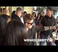 Justin Bieber arrives to fans at power 106 LA Radio station