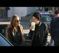 Lindsay Lohan , Samantha Ronson and Patrick on Beverly Blvd