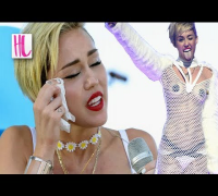 Miley Cyrus Cries & Strips For Liam Hemsworth In 'Wrecking Ball' Performance Live