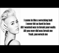 Miley Cyrus - Wrecking Ball (Lyrics)