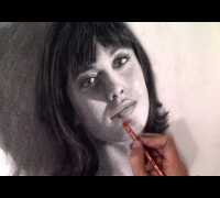 Olga Kurylenko Time-lapse Charcoal Portrait